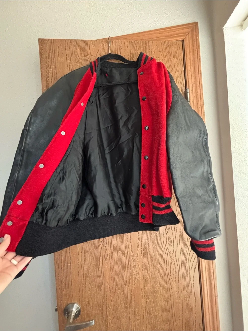 Vintage Red and Black Varsity Letterman Jacket